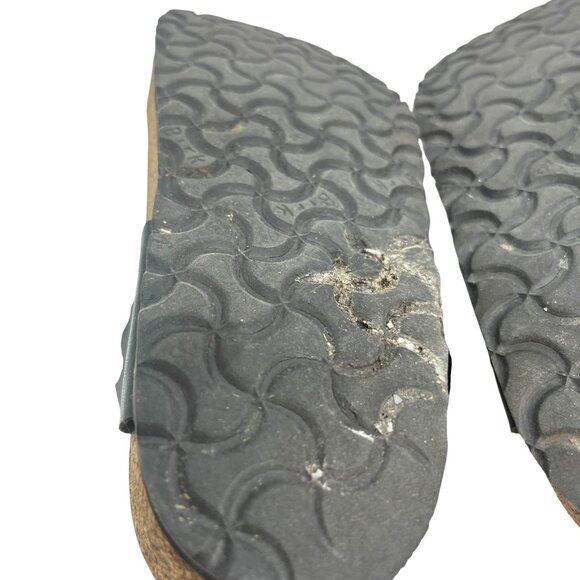 2 PAIR BIRKENSTOCK GIZEH SANDALS SZ 37 BLACK & TAUPE LEATHER SUEDE MADE GERMANY - Picture 16 of 16